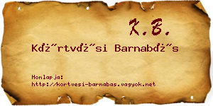 Körtvési Barnabás névjegykártya
