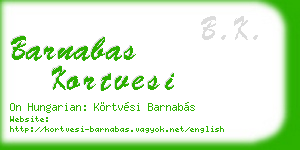 barnabas kortvesi business card